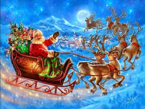 Santa on His Sleigh